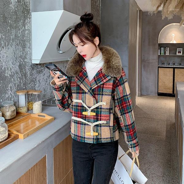 women's wool & blends 2021 autumn and winter fashion small size high coat thickened plaid short, Black
women's wool & blends 2021 autumn and winter fashion small size high coat thickened plaid short, Black