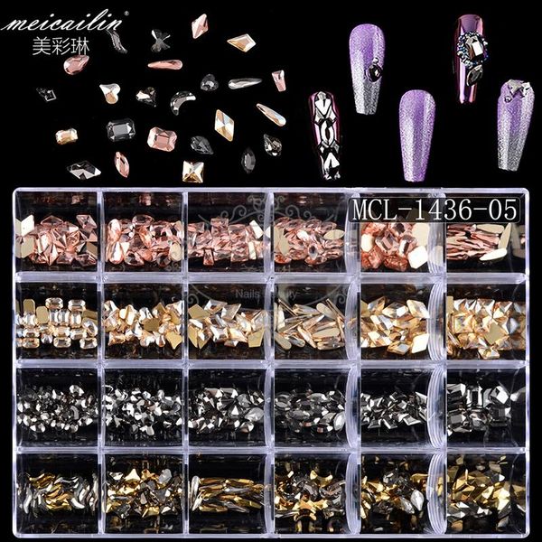 nail art decorations 480pcs/box 3d mixed 24 shapes glass crystal ab rhinestone in grids flatback diamond gem diy manicure accessories, Silver;gold
nail art decorations 480pcs/box 3d mixed 24 shapes glass crystal ab rhinestone in grids flatback diamond gem diy manicure accessories, Silver;gold