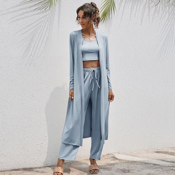 women's tracksuits women suit spring summer 3pieces cardigans 2021 loose outwear pants casual holidays wearing clothing, Gray
women's tracksuits women suit spring summer 3pieces cardigans 2021 loose outwear pants casual holidays wearing clothing, Gray