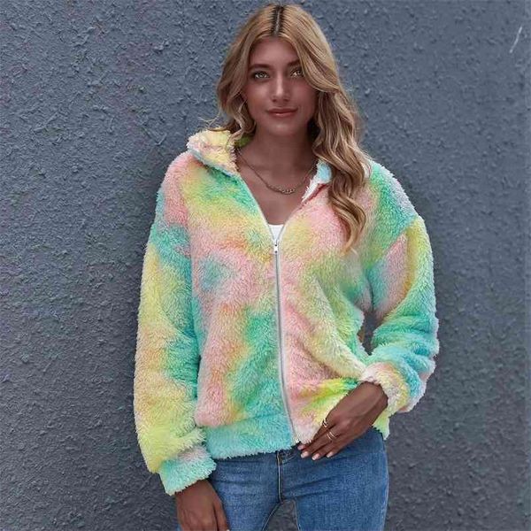winter women's faux fur coat autumn tie-dye print woolen jacket for womens zipper fashion slim jackets coat 210508, Black
winter women's faux fur coat autumn tie-dye print woolen jacket for womens zipper fashion slim jackets coat 210508, Black