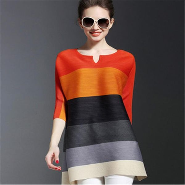 summer wild loose large size womens dress pleated contrast striped miyak color fresh, Black;gray
summer wild loose large size womens dress pleated contrast striped miyak color fresh, Black;gray