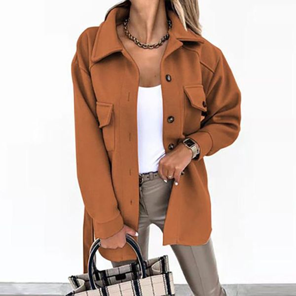 women's jackets 2021 autumn/winter fashion long-sleeve temperament solid color lapel button lace wool casual coat, Black;brown
women's jackets 2021 autumn/winter fashion long-sleeve temperament solid color lapel button lace wool casual coat, Black;brown