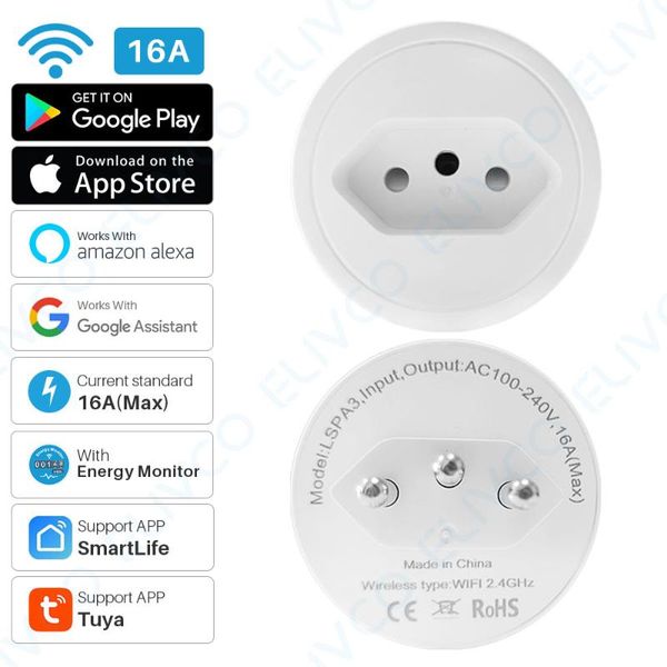 smart power plugs plug wifi brazil intelligent outlet with energy monitor timing tuya app remote control works alexa google home
smart power plugs plug wifi brazil intelligent outlet with energy monitor timing tuya app remote control works alexa google home