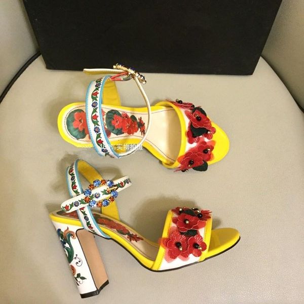 women's heeled sandals 2021 summer floral print heels chic dress shoes eu35-41 size by693, Black
women's heeled sandals 2021 summer floral print heels chic dress shoes eu35-41 size by693, Black