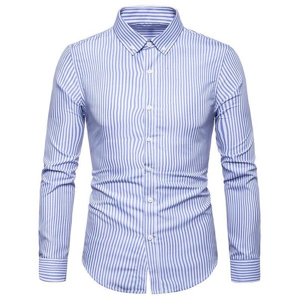 men's casual shirts 2021 arrival brand summer business shirt short sleeve striped slim fit turn-down collar men social dress, White;black
men's casual shirts 2021 arrival brand summer business shirt short sleeve striped slim fit turn-down collar men social dress, White;black