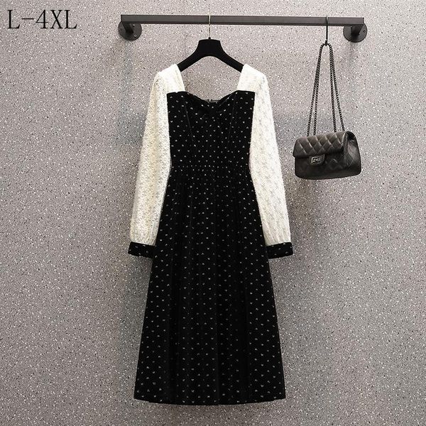 casual dresses plus size women dot patchwork lace dress loose long sleeve spring autumn woman ladies arrival 2021, Black;gray
casual dresses plus size women dot patchwork lace dress loose long sleeve spring autumn woman ladies arrival 2021, Black;gray