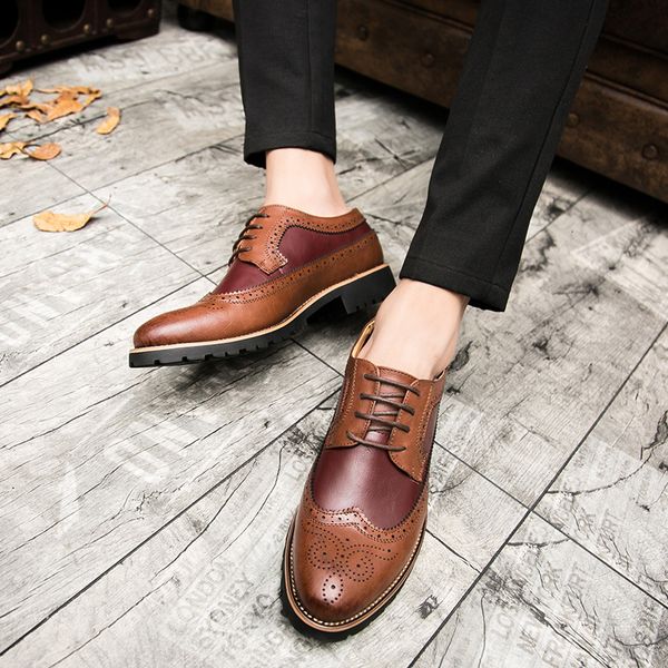 dress shoes fashion oxford for men leather comfort luxury spring laces up brogue breathable wedding footwear oz94, Black
dress shoes fashion oxford for men leather comfort luxury spring laces up brogue breathable wedding footwear oz94, Black