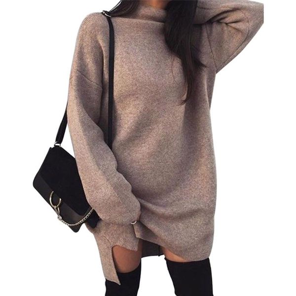 women's sweaters women autumn winter soft all match slit hem warm sweater knee length casual pullover, White;black
women's sweaters women autumn winter soft all match slit hem warm sweater knee length casual pullover, White;black