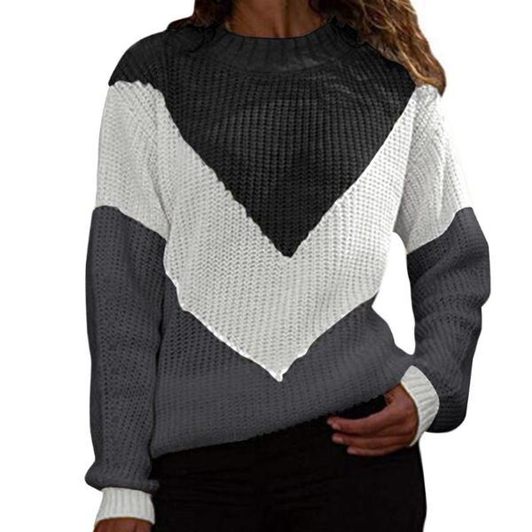 women's sweaters women sweater mock neck color block long sleeve casual knit lady autumn winter fashion 2021 warm jumper pullover, White;black
women's sweaters women sweater mock neck color block long sleeve casual knit lady autumn winter fashion 2021 warm jumper pullover, White;black