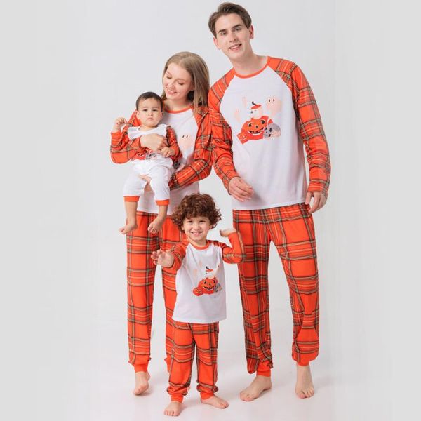pajamas halloween family pajama mother son father daughter orange pumpkin plaid sleepwear, Blue;red
pajamas halloween family pajama mother son father daughter orange pumpkin plaid sleepwear, Blue;red
