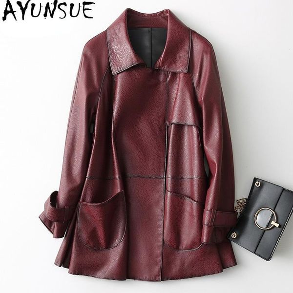 women's leather & faux ayunsue casual 100% genuine jacket women spring autumn 2021 sheepskin jackets fur coats casaco feminino gxy541, Black
women's leather & faux ayunsue casual 100% genuine jacket women spring autumn 2021 sheepskin jackets fur coats casaco feminino gxy541, Black