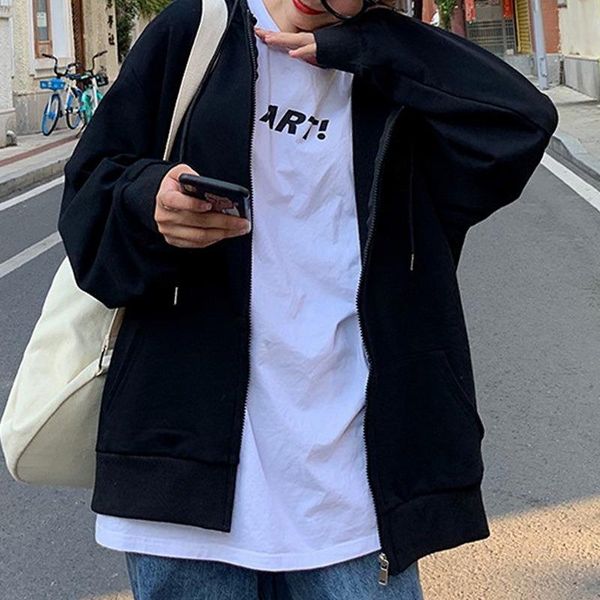women's hoodies & sweatshirts 2021 brown hoodie pocket jacket harajuku clothing femme spring autumn hooded zipper korean, Black
women's hoodies & sweatshirts 2021 brown hoodie pocket jacket harajuku clothing femme spring autumn hooded zipper korean, Black