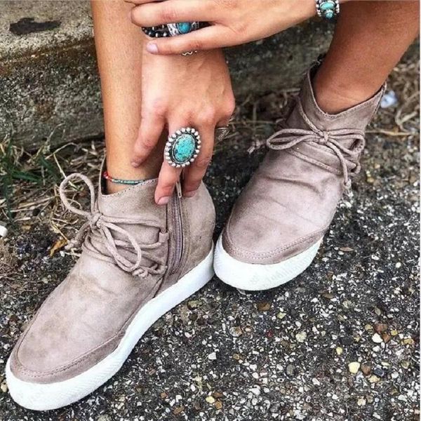 boots women ankle autumn winter lace up zipper casual ladies shoes height increasing platform female short, Black
boots women ankle autumn winter lace up zipper casual ladies shoes height increasing platform female short, Black