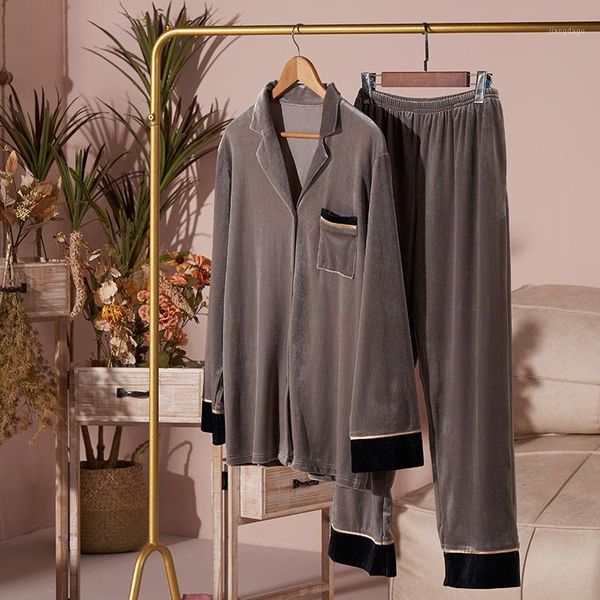 couple pajamas gold velvet mens two-piece suit sleepwear fall/winter home service women long-sleeved pants nightwear set ma70052 men's, Black;brown
couple pajamas gold velvet mens two-piece suit sleepwear fall/winter home service women long-sleeved pants nightwear set ma70052 men's, Black;brown