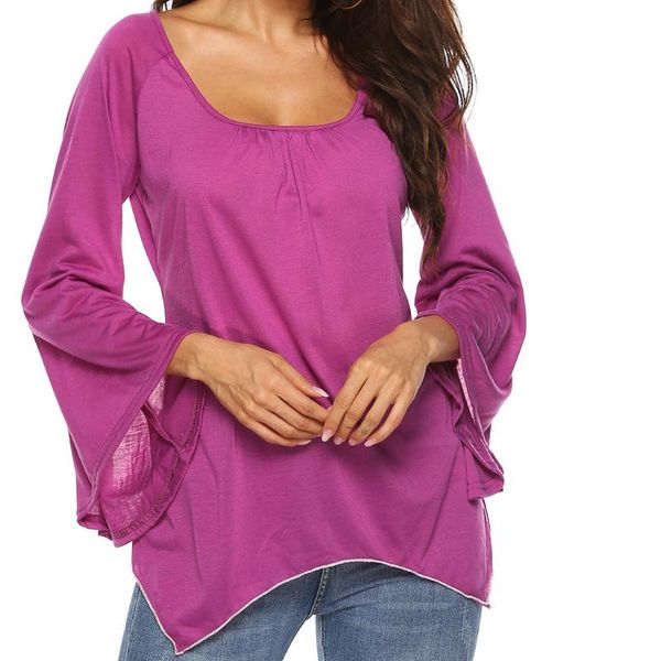 women's blouses & shirts autumn fashion irregular blouse ladies flare sleeve casual o-neck tee female long shirt blusas pullover, White
women's blouses & shirts autumn fashion irregular blouse ladies flare sleeve casual o-neck tee female long shirt blusas pullover, White