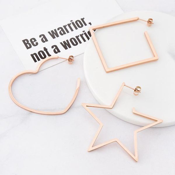 geometric earrings titanium steel irregular opening heart square star stud earringswomen's fashion jewelry, Golden;silver
geometric earrings titanium steel irregular opening heart square star stud earringswomen's fashion jewelry, Golden;silver