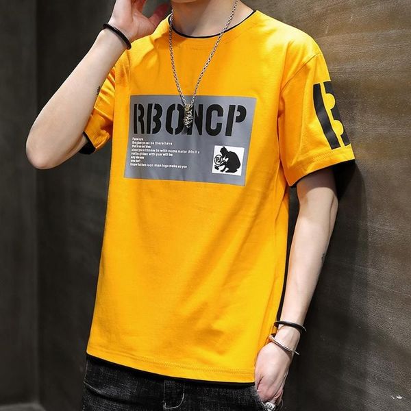 men's t-shirts korean fashion men t shirt letter print pure cotton graphic tee summer clothing slim fit tshir mens casual daily wear, White;black
men's t-shirts korean fashion men t shirt letter print pure cotton graphic tee summer clothing slim fit tshir mens casual daily wear, White;black