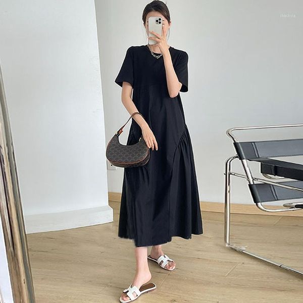 casual dresses johnature korean solid color pressure crepe dress for women 2021 summer simple pockets o-neck female, Black;gray
casual dresses johnature korean solid color pressure crepe dress for women 2021 summer simple pockets o-neck female, Black;gray