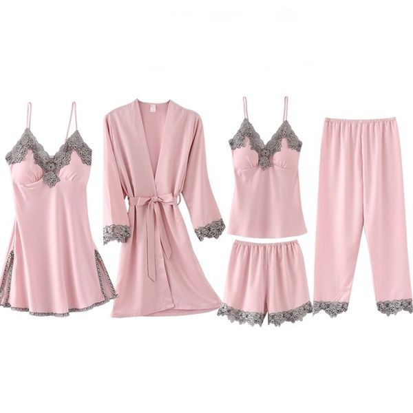 2021 summer autumn spring 5 pieces set silk elegant women pajamas set shorts sleeve elastic waist pants lounge sleepwear set, White
2021 summer autumn spring 5 pieces set silk elegant women pajamas set shorts sleeve elastic waist pants lounge sleepwear set, White
