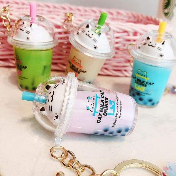 keychains cute cat car keychain creative milk tea cup liquid crystal quicksand sequin key ring bag pendant for women chain, Silver
keychains cute cat car keychain creative milk tea cup liquid crystal quicksand sequin key ring bag pendant for women chain, Silver
