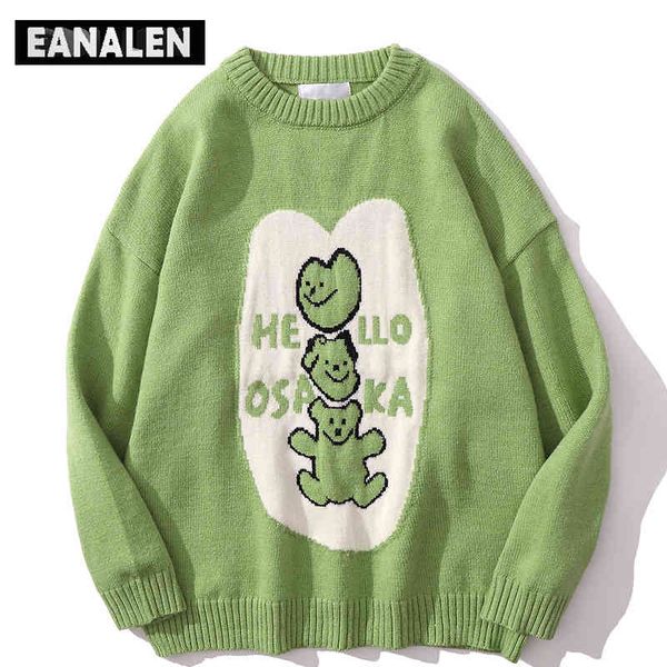 harajuku vintage anime women's oversized korean clothing green bear knitted pullover men jumper grandpa ugly sweater, Black
harajuku vintage anime women's oversized korean clothing green bear knitted pullover men jumper grandpa ugly sweater, Black
