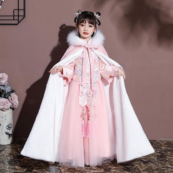 girls' cloak thickened autumn/winter outing performance clothing children's super fairy princess ancient style hanfu robe coat eth, Red
girls' cloak thickened autumn/winter outing performance clothing children's super fairy princess ancient style hanfu robe coat eth, Red