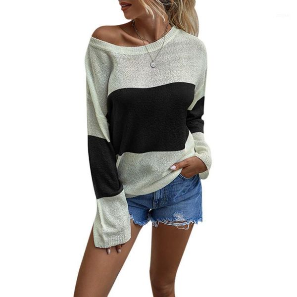 autumn women loose thin kintted sweater casual round neck long sleeve fashion women's pullover sweaters, White;black
autumn women loose thin kintted sweater casual round neck long sleeve fashion women's pullover sweaters, White;black