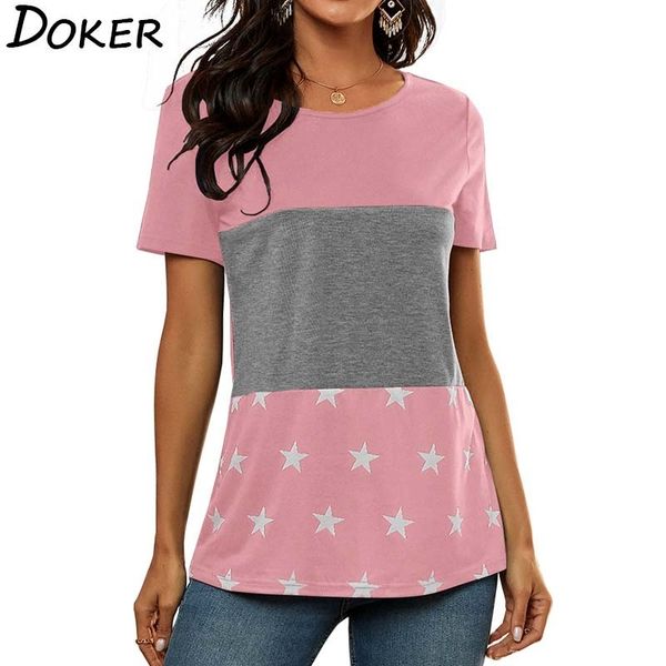 summer short sleeve t shirt women clothes fashion star print patchwork o neck plus size tshirts casual tee shirt femme 210423, White;black
summer short sleeve t shirt women clothes fashion star print patchwork o neck plus size tshirts casual tee shirt femme 210423, White;black
