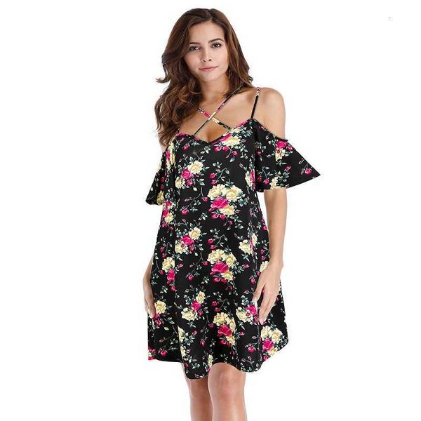 luxury evening party drs summer printed suspender backls loose women's, Black
luxury evening party drs summer printed suspender backls loose women's, Black