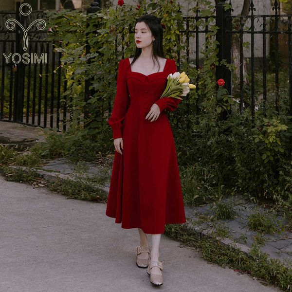yosimi mid-calf women dress spring a-line red wine square collar fit and flare long sleeve elegant birthday for 210604, Black;gray
yosimi mid-calf women dress spring a-line red wine square collar fit and flare long sleeve elegant birthday for 210604, Black;gray