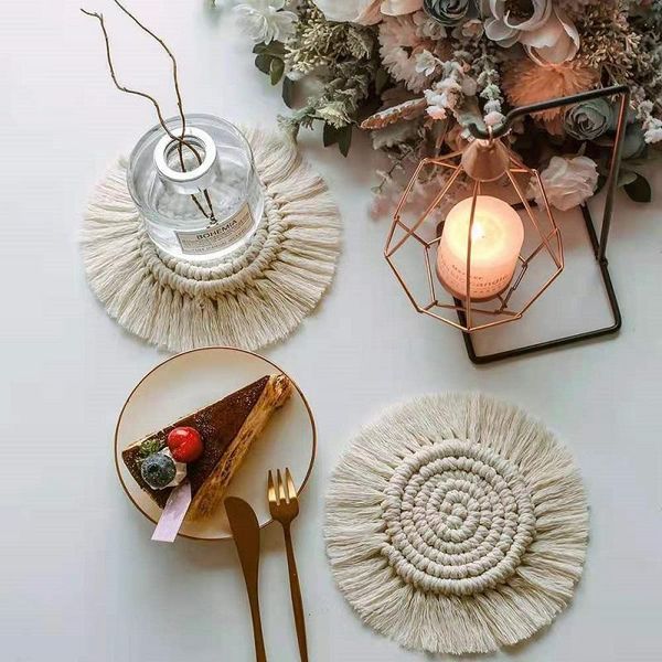 mats & pads bohemia style non-slip cup mat cotton braid handmade macrame cushion home decor round placemat kitchen isolation pad
mats & pads bohemia style non-slip cup mat cotton braid handmade macrame cushion home decor round placemat kitchen isolation pad