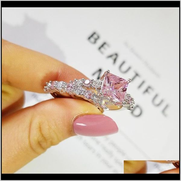 rings drop delivery 2021 luxury pink princess 925 sterling sier wedding ring set for women lady anniversary gift jewelry wholesale r5173 rl1, Slivery;golden
rings drop delivery 2021 luxury pink princess 925 sterling sier wedding ring set for women lady anniversary gift jewelry wholesale r5173 rl1, Slivery;golden