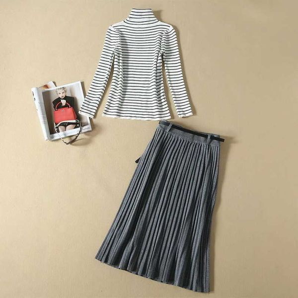 two piece dress ladies skirt turtleneck sweater autumn winter women striped pullovers+mid-calf length grey knitted skirt set casual 6g0d, White
two piece dress ladies skirt turtleneck sweater autumn winter women striped pullovers+mid-calf length grey knitted skirt set casual 6g0d, White
