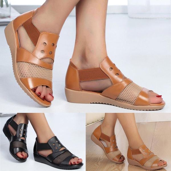 sandals summer fish mouth slope heel thick soled hollow for women ladies bohemia beach breathable shoes plus size, Black
sandals summer fish mouth slope heel thick soled hollow for women ladies bohemia beach breathable shoes plus size, Black