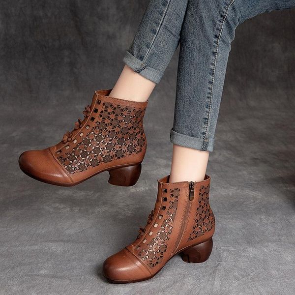 boots summer casual fashion high-hollow women's solid color flower thick-heeled non-slip wear-resistant cow leather shoes, Black
boots summer casual fashion high-hollow women's solid color flower thick-heeled non-slip wear-resistant cow leather shoes, Black