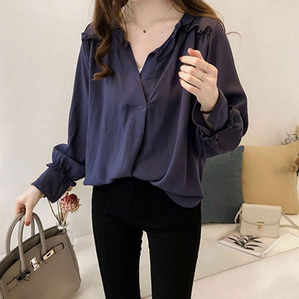 women's blouses & shirts women v neck blouses vintage ruffles shirts women blouses ladies classic style shirts 1, White
women's blouses & shirts women v neck blouses vintage ruffles shirts women blouses ladies classic style shirts 1, White