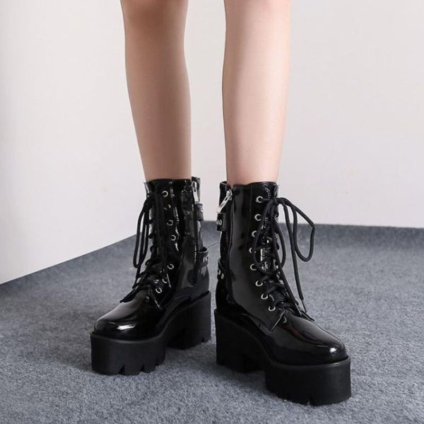 boots fanyuan punk style women ankle shoes round toe zipper cross strap thick bottom buckle motorcycle footwear, Black
boots fanyuan punk style women ankle shoes round toe zipper cross strap thick bottom buckle motorcycle footwear, Black