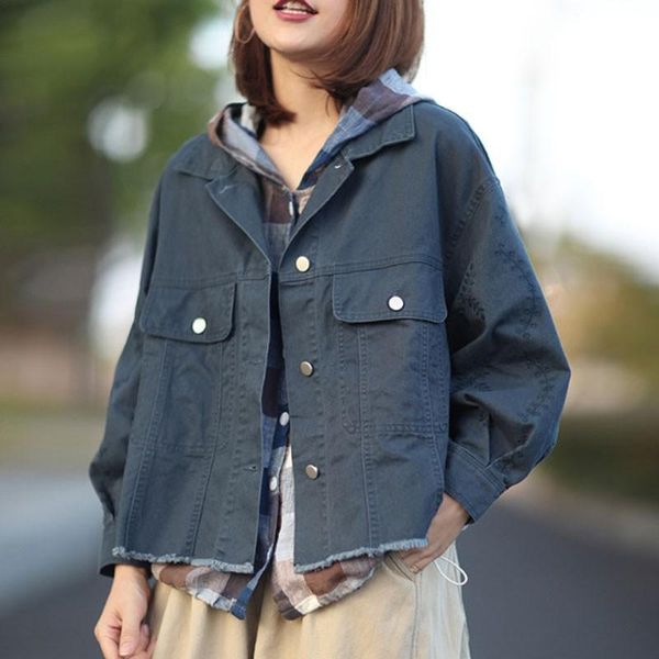 johnature korean leisure retro embroidery turn-down collar single breasted coat 2021 autumn fashion all-match women jacket women's jack, Black;brown
johnature korean leisure retro embroidery turn-down collar single breasted coat 2021 autumn fashion all-match women jacket women's jack, Black;brown