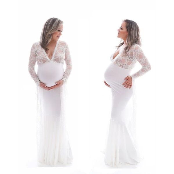 maternity dresses lace long sleeve dress baby shower party pregnancy pregnant women maxi gown po shoot pography prop clothes, White
maternity dresses lace long sleeve dress baby shower party pregnancy pregnant women maxi gown po shoot pography prop clothes, White