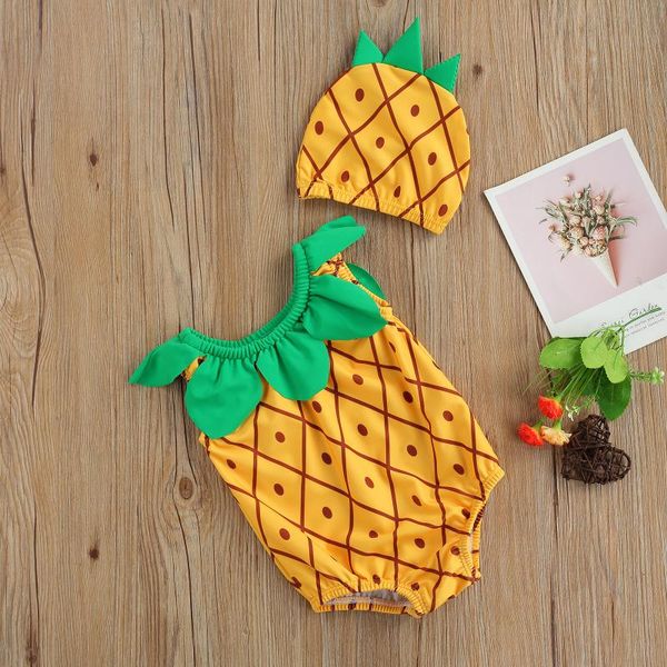 kids swimsuits with hat, girls pineapple print round neck sleeveless one-piece swimwear+ cap for summer one-pieces, Black
kids swimsuits with hat, girls pineapple print round neck sleeveless one-piece swimwear+ cap for summer one-pieces, Black