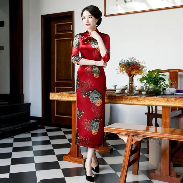 ethnic clothing spring mid length velour cheongsams oversize qipao female chinese bride prom dress vintage celebrity banquet vestidos, Red
ethnic clothing spring mid length velour cheongsams oversize qipao female chinese bride prom dress vintage celebrity banquet vestidos, Red