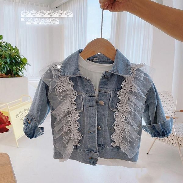jackets spring autumn kids casual jacket girls ruffles lace jeans coats little fashion lovely button denim outerwear costume 12m-7y, Blue;gray
jackets spring autumn kids casual jacket girls ruffles lace jeans coats little fashion lovely button denim outerwear costume 12m-7y, Blue;gray