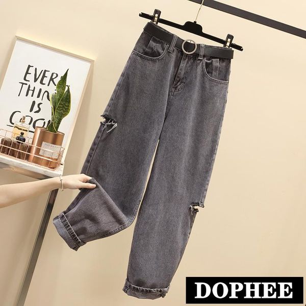 women's jeans holes women spring and autumn korean high waist straight denim pants large size female long trousers, Blue
women's jeans holes women spring and autumn korean high waist straight denim pants large size female long trousers, Blue