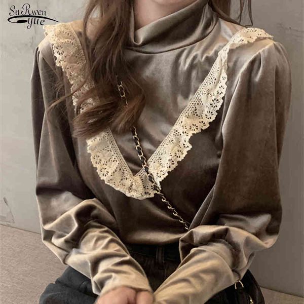 autumn fashion velour women blouse with lace office lady elegant long sleeve pullover shirts solid female clothing 12494 210508, White
autumn fashion velour women blouse with lace office lady elegant long sleeve pullover shirts solid female clothing 12494 210508, White