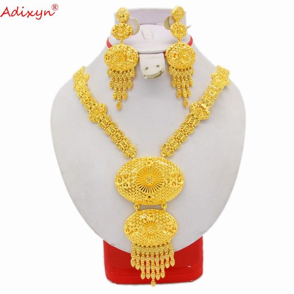 earrings & necklace adixyn exquisite dubai african jewelry set 24k gold color 60cm chain romantic for women bridal wedding n022323, Silver
earrings & necklace adixyn exquisite dubai african jewelry set 24k gold color 60cm chain romantic for women bridal wedding n022323, Silver