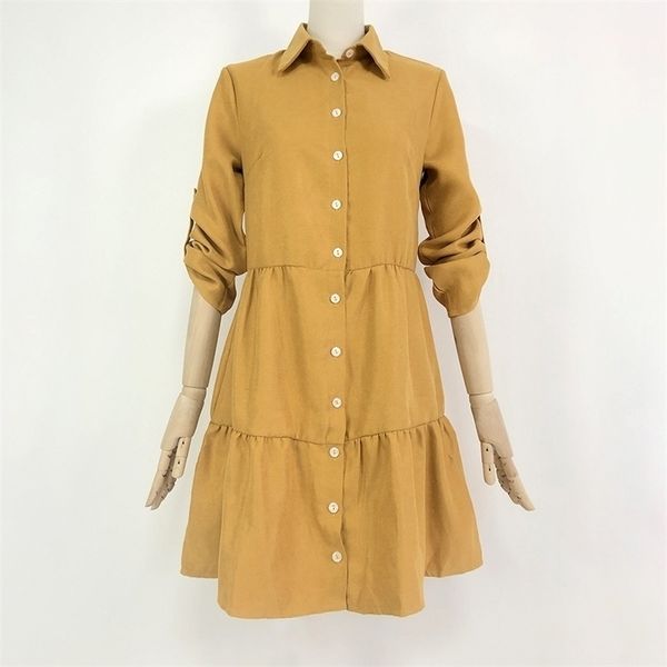 shirt long sleeve women clothing autumn winter button turn-down collar ladies a-line mini party dress 2021 vestidos, Black;gray
shirt long sleeve women clothing autumn winter button turn-down collar ladies a-line mini party dress 2021 vestidos, Black;gray