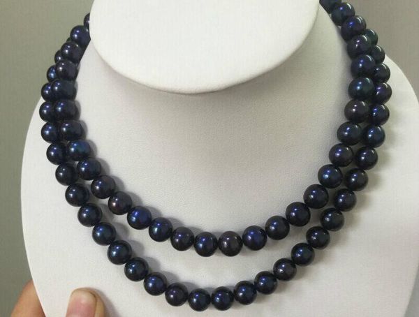 chokers double strands9-10mm round tahitian black blue pearl necklace18" 19'', Golden;silver
chokers double strands9-10mm round tahitian black blue pearl necklace18" 19'', Golden;silver