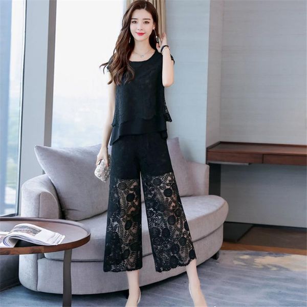 women's tracksuits 2pcs summer tracksuit ol work women set lace and wild pants lady outfit fashion two pieces suits casual party ov, Gray
women's tracksuits 2pcs summer tracksuit ol work women set lace and wild pants lady outfit fashion two pieces suits casual party ov, Gray