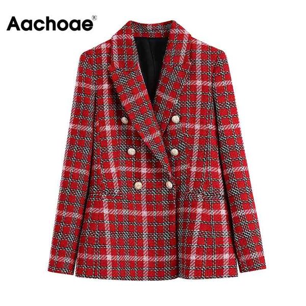 aachoae chic plaid tweed blazer women double breasted office wear coat female notched collar long sleeve jackets outerwear 210413, White;black
aachoae chic plaid tweed blazer women double breasted office wear coat female notched collar long sleeve jackets outerwear 210413, White;black