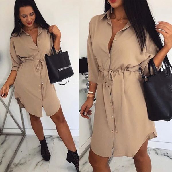dresses casual a line sashes mini solid color three quarter sleeve front button elegant women autumn trendy dress, Black;gray
dresses casual a line sashes mini solid color three quarter sleeve front button elegant women autumn trendy dress, Black;gray
